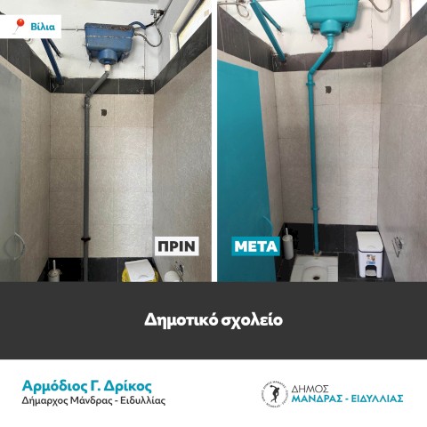Σημαντικές εργασίες συντήρησης και αναβάθμισης των σχολικών μονάδων από τον Δήμο Μάνδρας – Ειδυλλίας