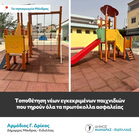 Σημαντικές εργασίες συντήρησης και αναβάθμισης των σχολικών μονάδων από τον Δήμο Μάνδρας – Ειδυλλίας