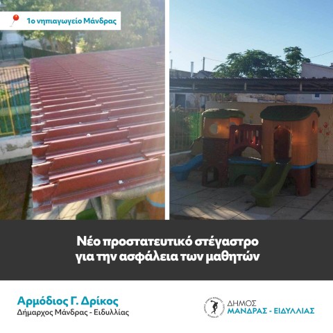 Σημαντικές εργασίες συντήρησης και αναβάθμισης των σχολικών μονάδων από τον Δήμο Μάνδρας – Ειδυλλίας