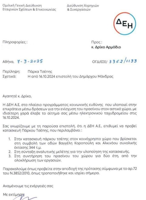 Ομορφαίνουμε τις γειτονιές μας! Η Μάνδρα αποκτά το πρώτο «πάρκο τσέπης