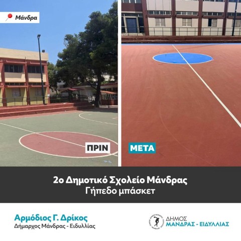 Ο Δήμαρχος Αρμόδιος Γ. Δρίκος παραδίδει ένα σχολείο–κόσμημα για τη νέα γενιά -Η ριζική ανακαίνιση του 2ου Δημοτικού Σχολείου Μάνδρας αποτελεί έργο ζωής που γράφει ιστορία στην πόλη