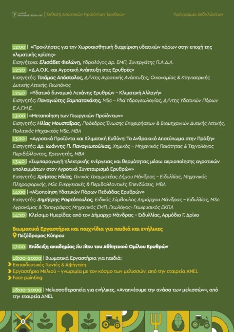 Η γη των Ερυθρών καρποφορεί ξανά – Η 1η Έκθεση Αγροτικών Προϊόντων γίνεται θεσμός και ανοίγει νέους δρόμους ανάπτυξης