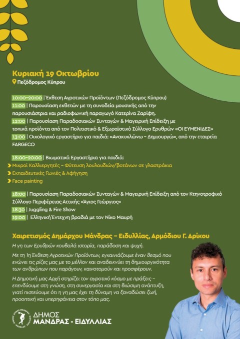 Η γη των Ερυθρών καρποφορεί ξανά – Η 1η Έκθεση Αγροτικών Προϊόντων γίνεται θεσμός και ανοίγει νέους δρόμους ανάπτυξης