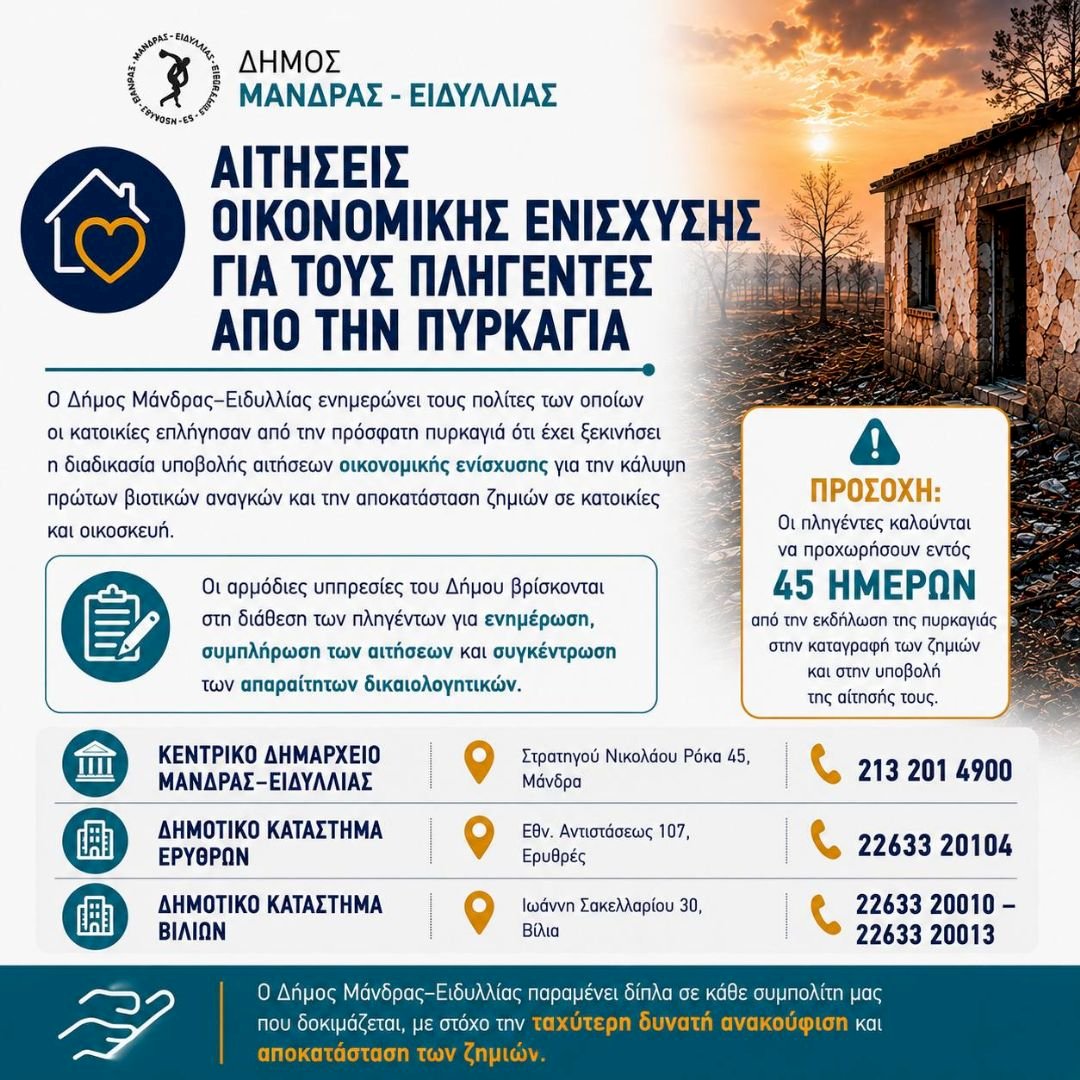 &Alpha;&iota;&tau;ή&sigma;&epsilon;&iota;&sigmaf; &omicron;&iota;&kappa;&omicron;&nu;&omicron;&mu;&iota;&kappa;ή&sigmaf; &epsilon;&nu;ί&sigma;&chi;&upsilon;&sigma;&eta;&sigmaf; &gamma;&iota;&alpha; &tau;&omicron;&upsilon;&sigmaf; &pi;&lambda;&eta;&gamma;έ&nu;&tau;&epsilon;&sigmaf; &alpha;&pi;ό &tau;&eta;&nu; &pi;&upsilon;&rho;&kappa;&alpha;&gamma;&iota;ά